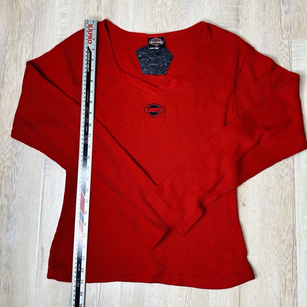Harley Davidson  Long Sleeved Thermal Womens Sz X Large Red - Picture 4 of 8